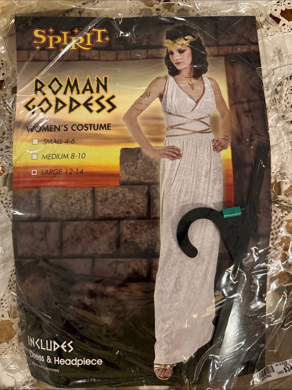 Spirit White Roman Goddess Maxi Dress with Gold Accents